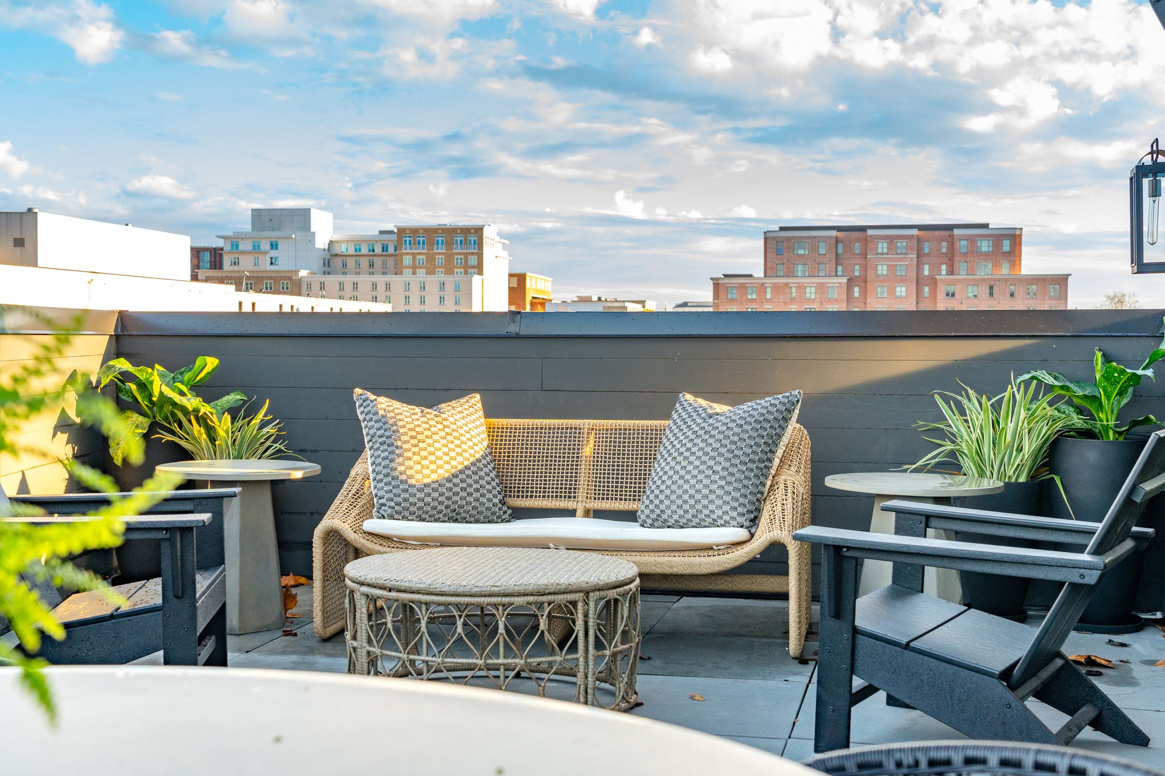 Terrace lounge with city views